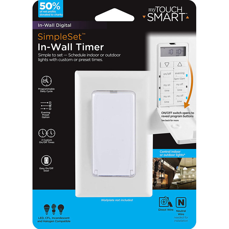 myTouchSmart Simple Set 24Hour InWall Digital Timer & Reviews Wayfair